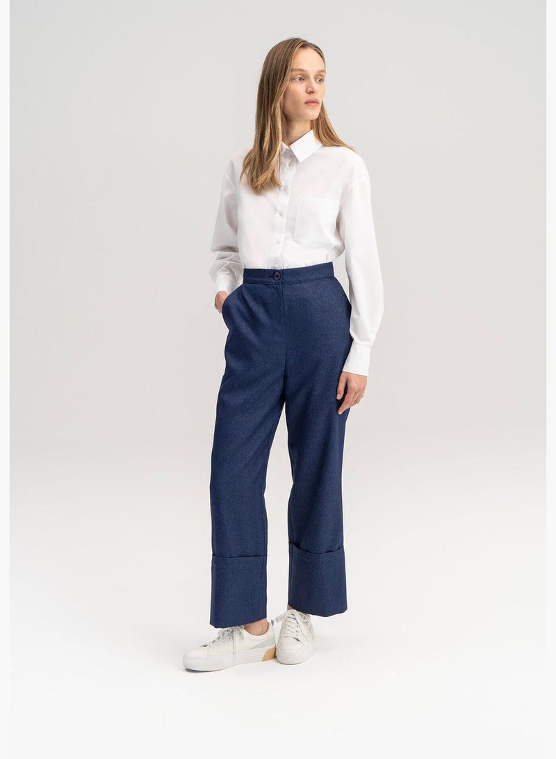 Touche HIGH WAIST TROUSERS WITH CUFF DETAILS - Image 1