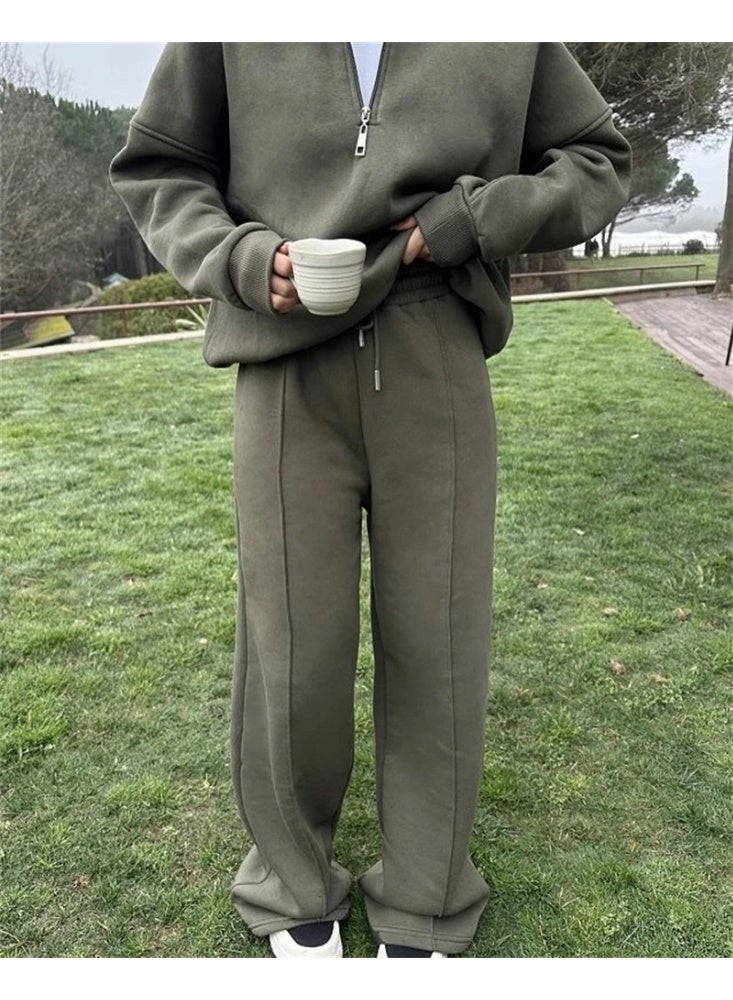 NIBEMINENT Fashion Autumn Winter Pants Sets Women Fashion Solid Color Pullover Sweatshirt Trousers Two Piece Set Female Casual Streetwear - Image 1