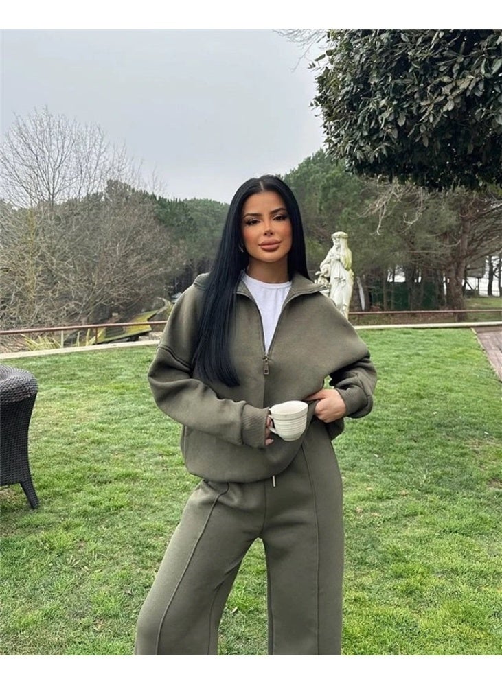 NIBEMINENT Fashion Autumn Winter Pants Sets Women Fashion Solid Color Pullover Sweatshirt Trousers Two Piece Set Female Casual Streetwear - Image 2