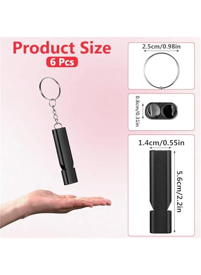 Generic 6PCS Emergency Whistles, Loud 120dB Double Tube Whistle Aluminum Alloy Safety Whistle Survival Whistles with Keychain for Outdoor Camping Hiking Hunting Boating Backpacking - Image 5