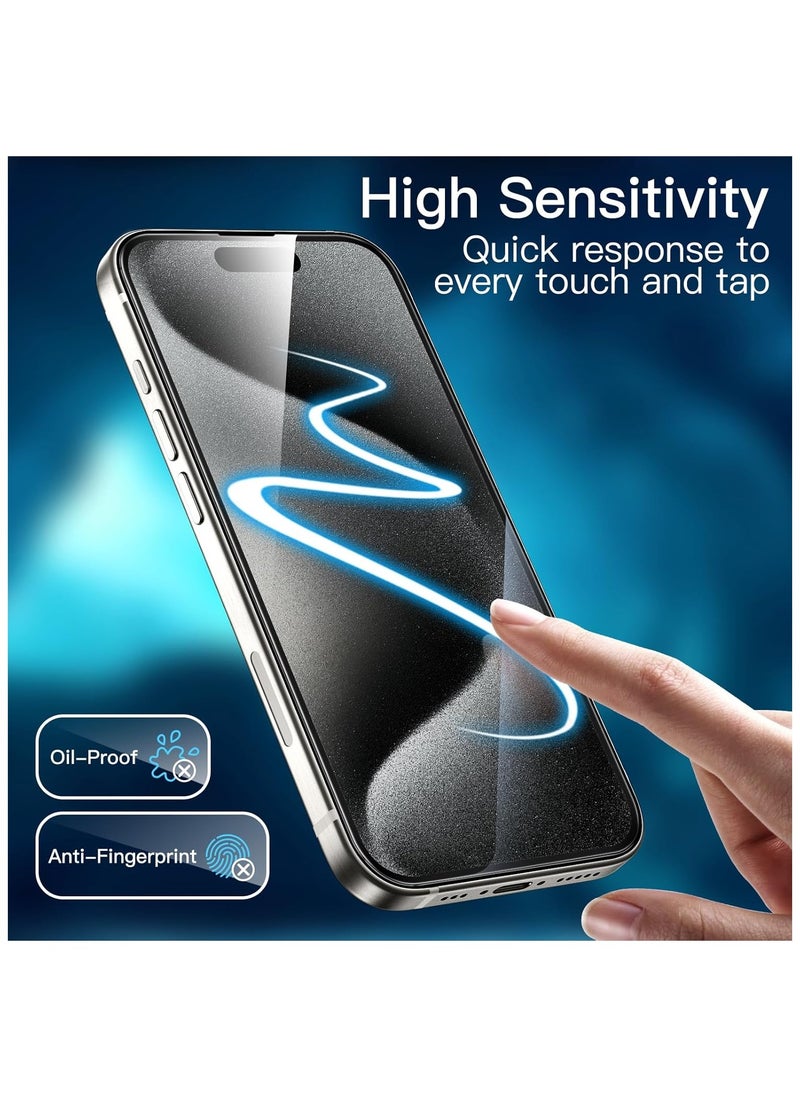 ARMOR - Screen Protector for iPhone 16 Pro Max 6.9-Inch, Black Edge Tempered Glass Film Clear - Image 1