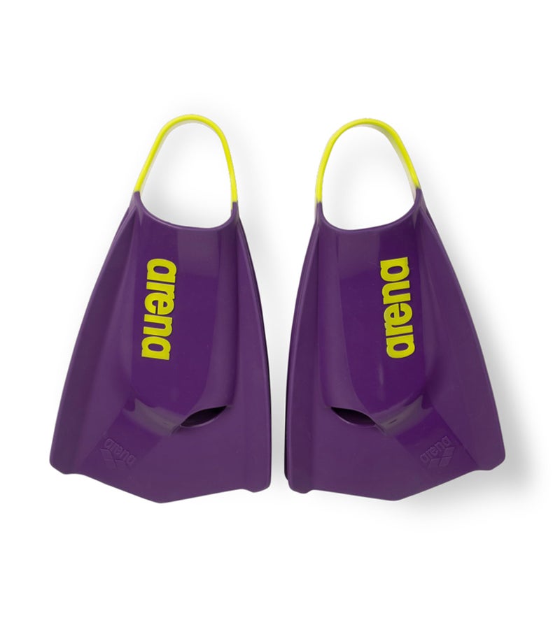 Arena Unisex Adult Powerfin Pro II Swim Training Fins Men and Women Silicone Short Blade Flippers LeftRight Customized PlumArctic Lime Size 95105 - Image 2