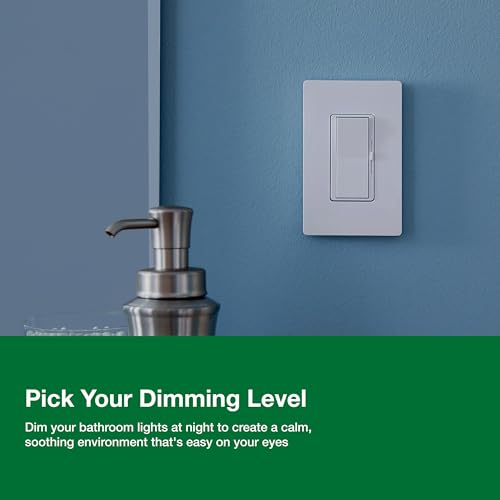 Lutron Diva LED+ Dimmer Light Switch for Dimmable LED, Halogen, and Incandescent Bulbs, 150 Watt, Single-Pole or 3-Way, DVCL-153P-WH, White - Image 4