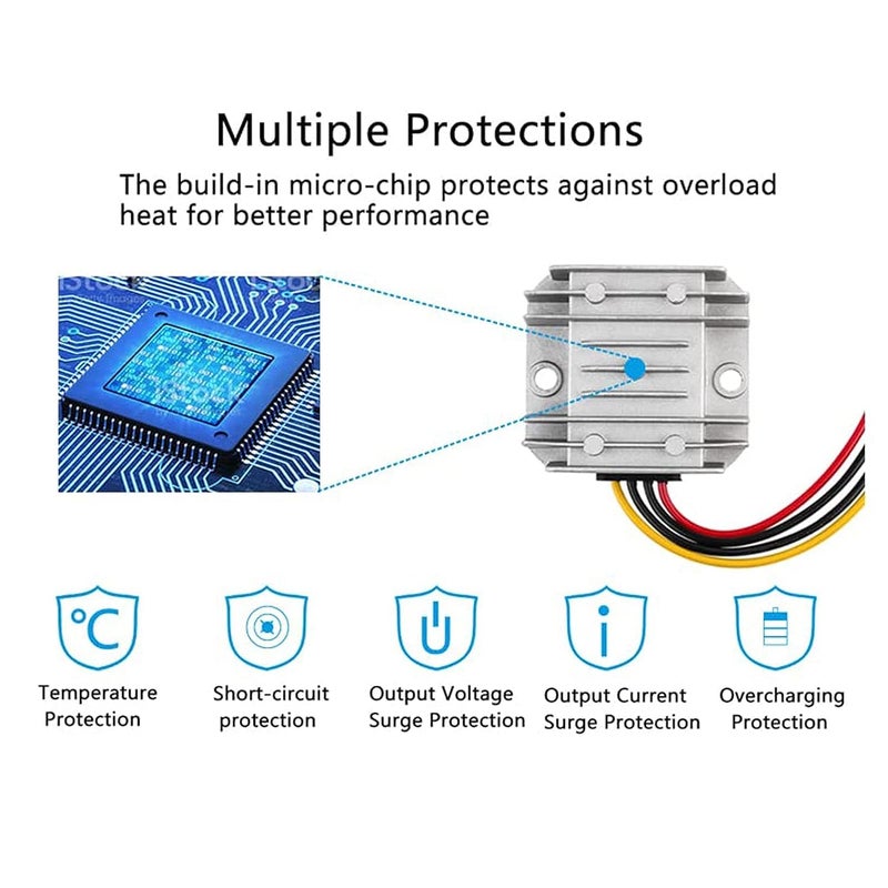 محول خفض جهد DC 24V إلى 12V 10A 120W منظم جهد محول طاقة مقاوم للماء - Image 3