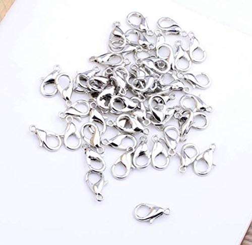 LASSUM 100 Pcs Stainless Steel Lobster Claw Clasps 7x12mm Silver Plated Lobster Claw Clasps for Jewelry Necklaces Bracelet Making - Image 2
