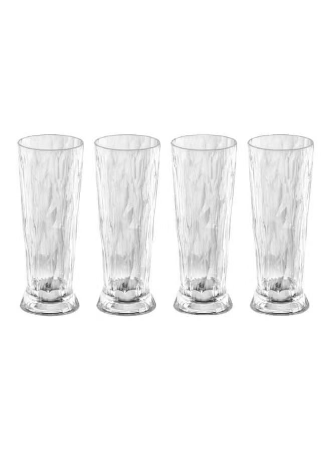 Koziol Beer Glass Pilsner Transparent Club No 11 680ml, Polycarbonate (Pack of 4)