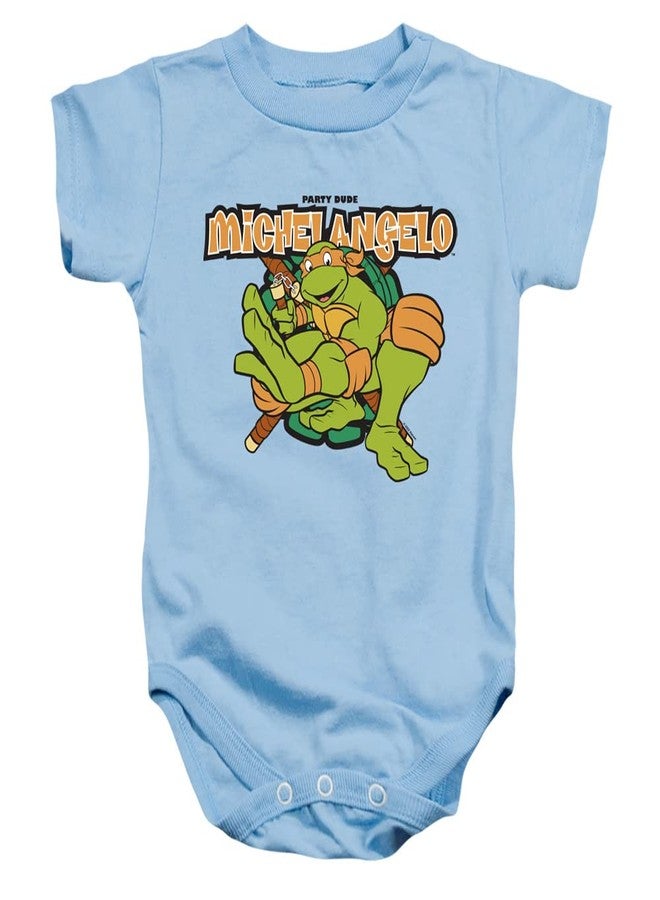 بدلة أطفال للجنسين من LOGOVISION TMNT Teenage Mutant Ninja Turtles Party Dude Michaelangelo، لون أزرق فاتح، 6 أشهر