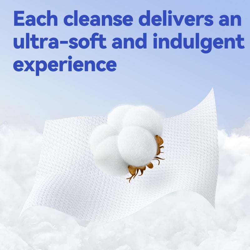 Winner مناديل وجه وينر، 100% قطن أمريكي قابل للتخلص، مناديل وجه نظيفة XL، خالية من الروائح، مناديل إزالة مكياج فائقة النعومة للبشرة الحساسة، قابلة للتحلل، 55 قطعة، عبوة واحدة - Image 5