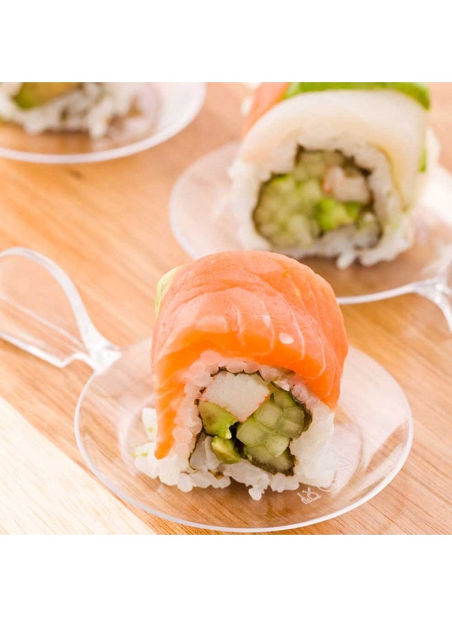 Restaurantware 3.7 x 2.5 Inch Dessert Plates, 100 Small Cocktail Plates - Unique, Fish-Shaped, Clear Plastic Disposable Appetizer Plates, Holds Entrees, For Weddings Or Birthday Parties - Image 3