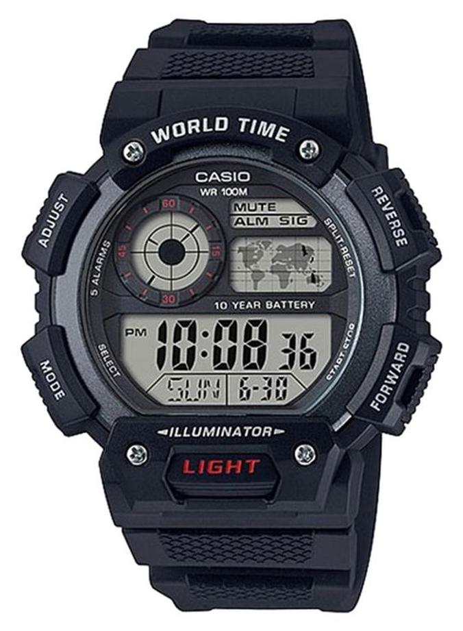كاسيو ساعة يد رقمية للشباب AE-1400WH-1AVDF - 51 مم - أسود رجال - Image 1