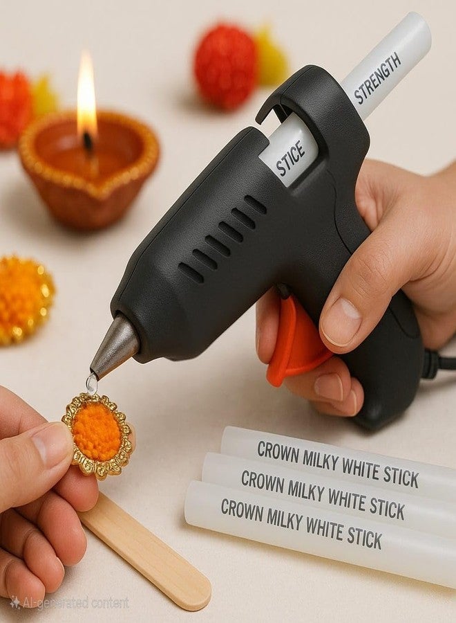 كراون غراء كراون ميلكي وايت الساخن | لصق قوي للاستخدام المنزلي والمهني | لون أبيض | 220 مم × 11 مم | عبوة من 20 - Image 2