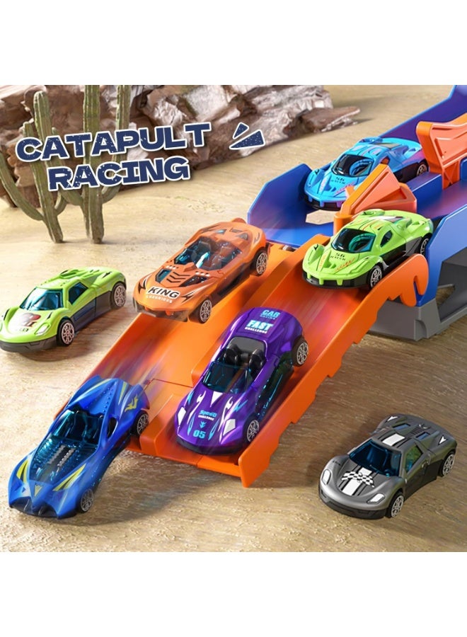 أوزيغالور مجموعة ألعاب شاحنات للأطفال الصغار من سن 3 إلى 8 سنوات، هدايا للأطفال، شاحنة نقل ديناصورات قابلة للتحويل مع 12 سيارة لعبة (نمط عشوائي) - Image 4