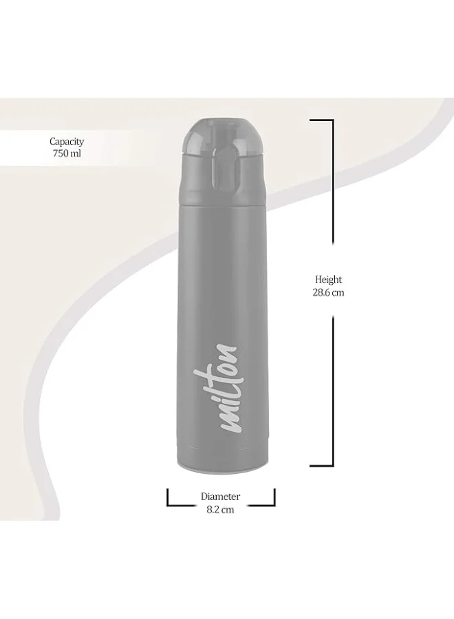 Milton  Milton New Crown 900 Thermosteel 24 Hours Hot and Cold Water Bottle, 750 ml, Black | Easy to Carry | Office Bottle | Hiking | Trekking | Travel Bottle | Gym | Home | Kitchen Bottle  | Best Price UAE