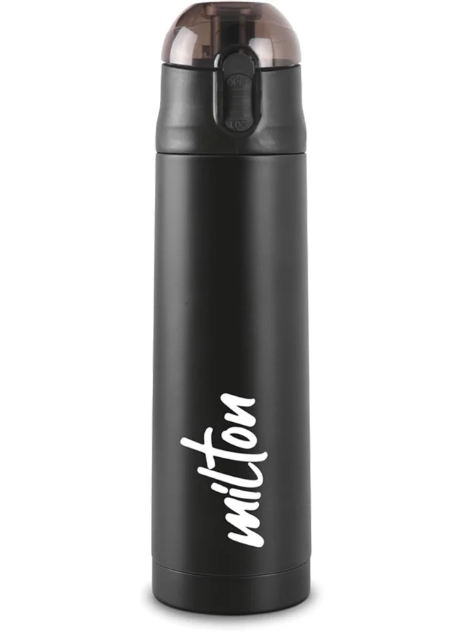 Milton New Crown 900 Thermosteel 24 Hours Hot and Cold Water Bottle, 750 ml, Black | Easy to Carry | Office Bottle | Hiking | Trekking | Travel Bottle | Gym | Home | Kitchen Bottle