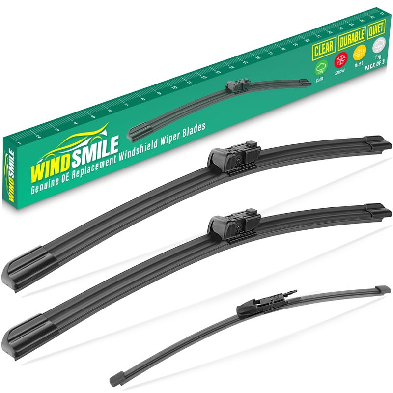 WINDSMILE 26 19 13 Windshield Wiper Blades Replacement for Range Rover Velar 2018 2019 2020 2021 2022 2023 2024 2025 Land Rover Velar L560 Premium All Weather Front Rear Wipers Set OEM Quality Pack of 3 - Image 2