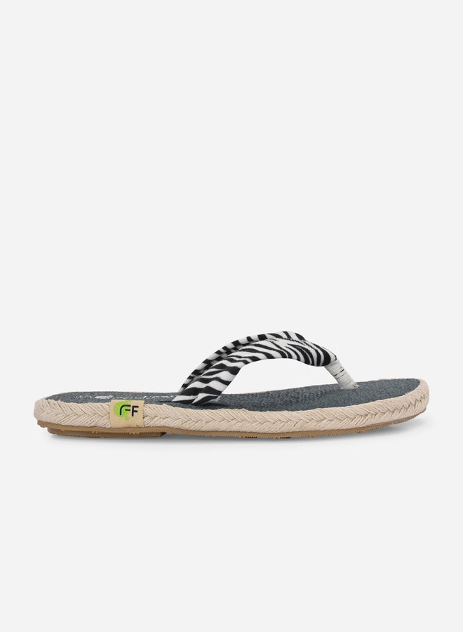 Fresh Feet Fresh Feet Zebra Print Thong Toe Yoga Mat Slippers  - Image 4
