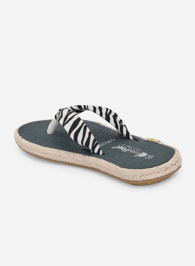 Fresh Feet Fresh Feet Zebra Print Thong Toe Yoga Mat Slippers  - Image 5