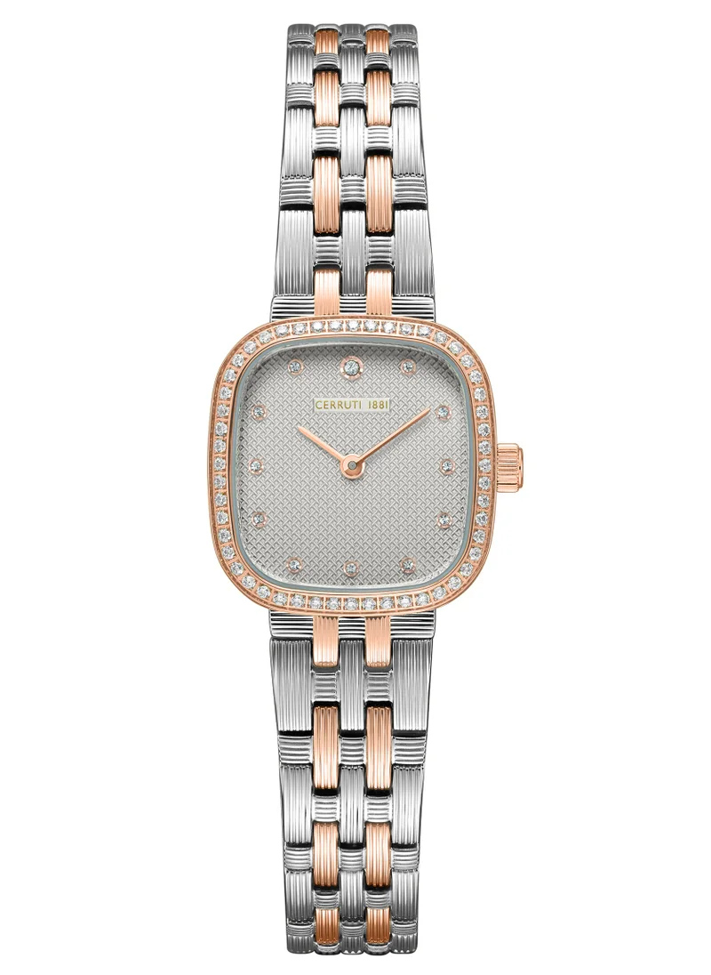 CERRUTI 1881 Cerruti 1881 Mira Analog Women's Watch - Grey Mother of Pearl Dial, Crystal Indexes, Two-Tone Bracelet