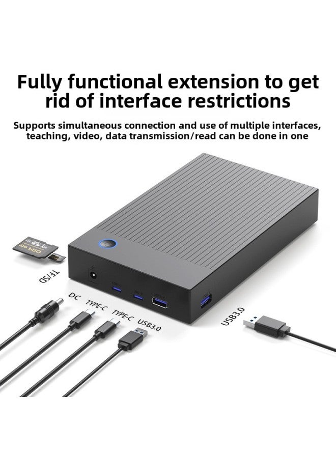 3.5-inch Solid-state Mechanical Hard Disk Box High-speed Transmission USB3.0 External Multi-function Mobile Hard Disk Box-Color:3.5inch Stripes Multifunctional Hard Drive Enclosure - Image 2