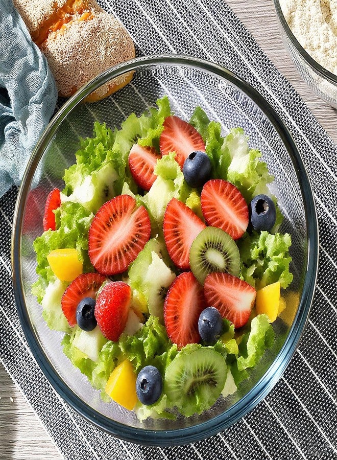 Yuixoseu 6.5 Quart Large Glass Mixing Bowls, Clear Glass Salad Bowls for Cooking, Salad Mixing, Fruit Bread Storage, Dishwasher, Microwave and Freezer - Image 4