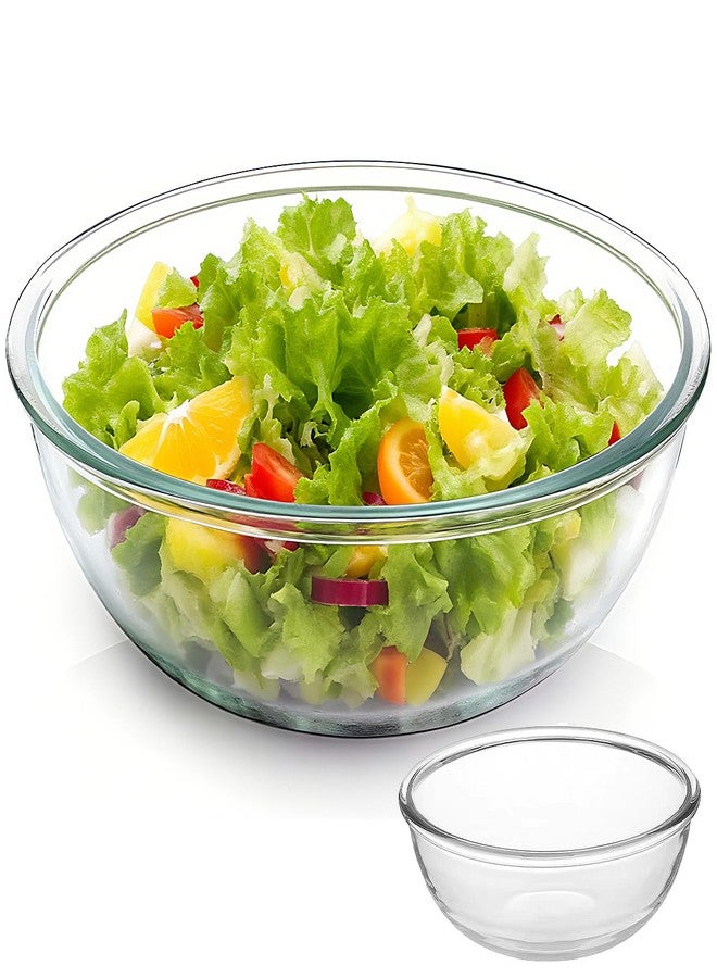 Yuixoseu 6.5 Quart Large Glass Mixing Bowls, Clear Glass Salad Bowls for Cooking, Salad Mixing, Fruit Bread Storage, Dishwasher, Microwave and Freezer - Image 1