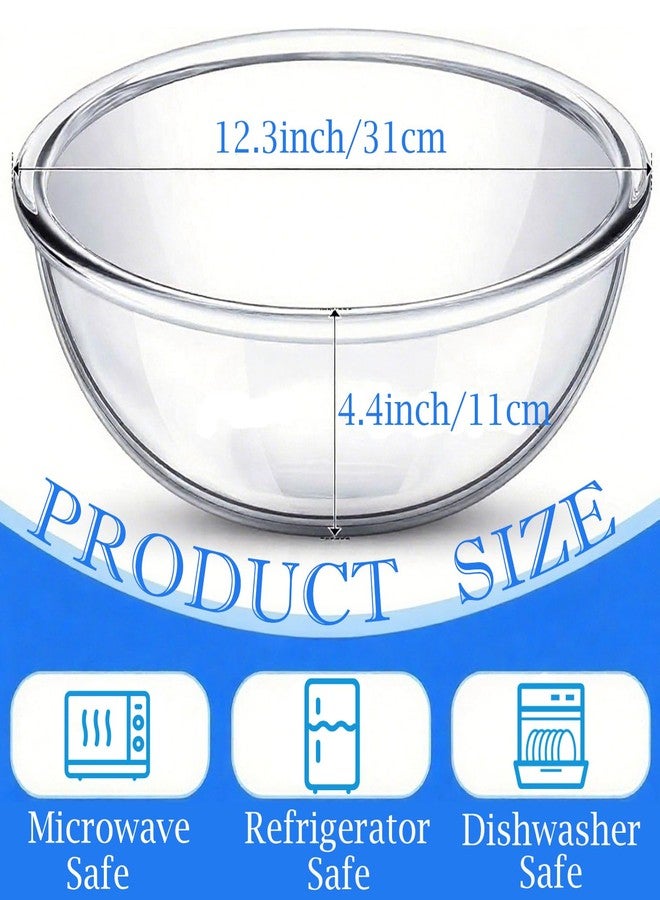Yuixoseu 6.5 Quart Large Glass Mixing Bowls, Clear Glass Salad Bowls for Cooking, Salad Mixing, Fruit Bread Storage, Dishwasher, Microwave and Freezer - Image 2