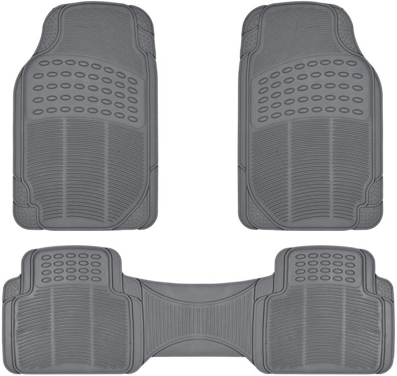 BDK ProLiner Heavy-Duty Rubber Floor Mats - Gray, 3 Piece Set - Image 1