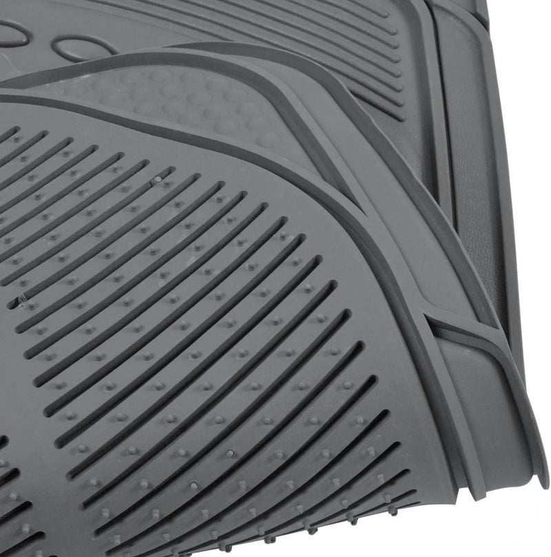 BDK ProLiner Heavy-Duty Rubber Floor Mats - Gray, 3 Piece Set - Image 5