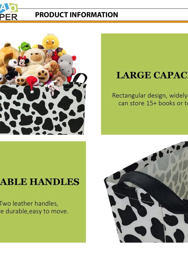 NTAOHAMPER Rectangular Cow Storage Basket, Waterproof Cowprint Box with Handles, Room Decor, Gift Basket for Cow Lovers, Collapsible Storage Bin - Image 5