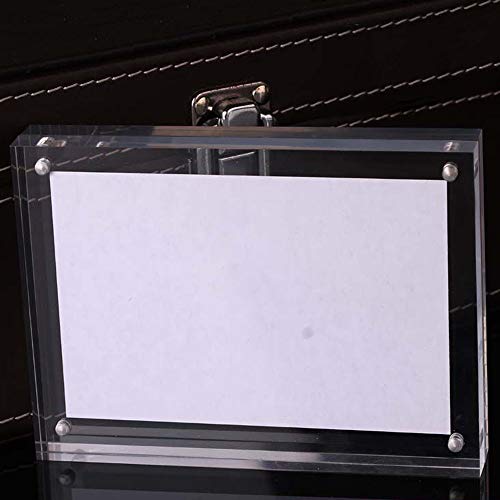 HESIN Acrylic Photo Frame 8.5 by 11 inch Double Sided Frameless Picture Frame Magnetic Acrylic Block Desktop Photo Display Holder Thickness 15+15mm (8.5"x11") - Image 2