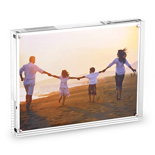 HESIN Acrylic Photo Frame 8.5 by 11 inch Double Sided Frameless Picture Frame Magnetic Acrylic Block Desktop Photo Display Holder Thickness 15+15mm (8.5"x11") - Image 5