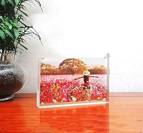HESIN Acrylic Photo Frame 8.5 by 11 inch Double Sided Frameless Picture Frame Magnetic Acrylic Block Desktop Photo Display Holder Thickness 15+15mm (8.5"x11") - Image 3