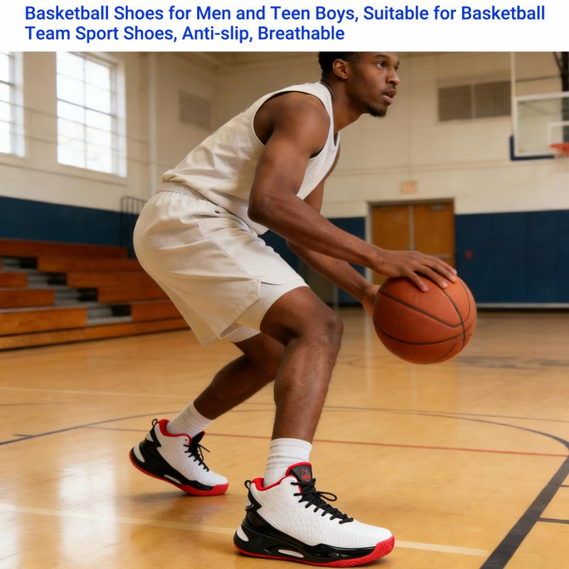 Beita Basketball Shoes for Men High Upper Sneakers Breathable Sports Shoes Anti Slip - Image 2