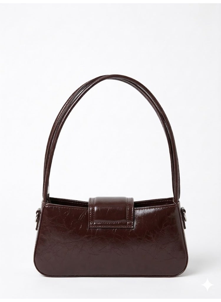 لايف ستيلاش  حقيبة كتف جلدية كلاسيكية ZC-12 - بني - Image 2