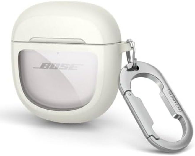 جيكريا أغطية واقية من SURITCH لسماعات الأذن Bose QuietComfort Earbuds II 2022 / QuietComfort Ultra/Ultra سماعات الجيل الثاني، غطاء حماية مقاوم للصدمات لسماعات Bose QC ii 2 وUltra، مع ملحقات الغطاء وحلقة تثبيت على المفاتيح، باللون الكحلي - Image 1