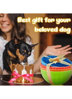 Patelai 4 Pcs Dog Lick Bowl Wobble Silicone Dog Slow Feeder Bowl Lick Mat Interactive Toy Enrichment Feeder for Cat Pet Oral Health for Boredom Anxiety Relief, Calming, 4 Colors  - Image 4