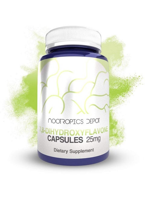 78Dihydroxyflavone Capsules ; 25Mg ; 60 Count ; 78 Dhf ; Nootropic Brain Booster ; Supports Cognitive Function And Brain Health