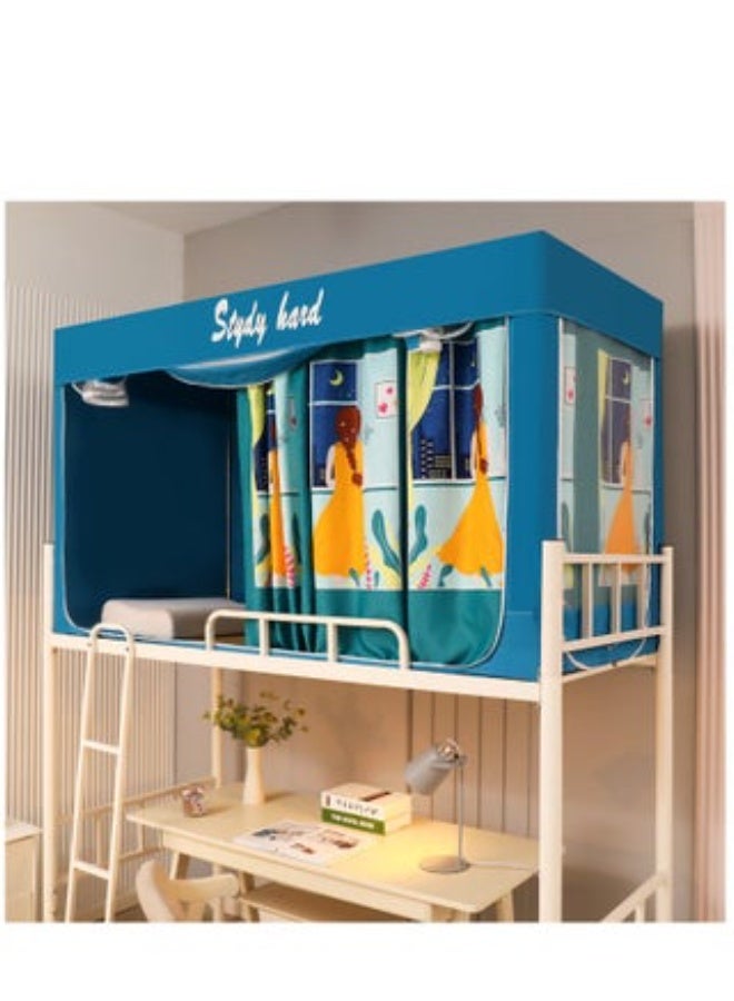 Arabest خيمة سرير مظلة ستارة ستارة تعتيم خيمة سرير مفرد ستارة قماش تظليل للطلاب مظلة سرير شبكة ناموسية حماية خصوصية النوم للطلاب - Image 3