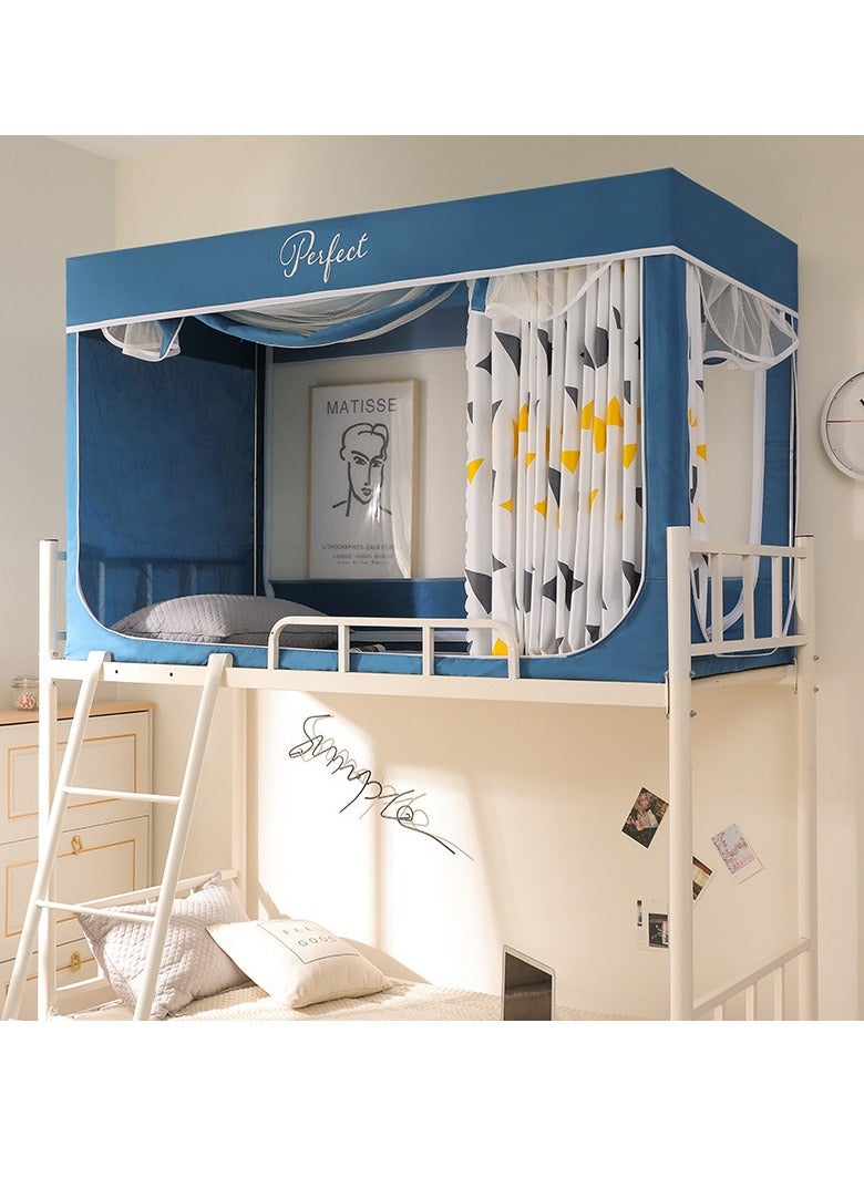 Arabest خيمة سرير مظلة ستارة ستارة تعتيم خيمة سرير مفرد ستارة قماش تظليل للطلاب مظلة سرير شبكة ناموسية حماية خصوصية النوم للطلاب - Image 1