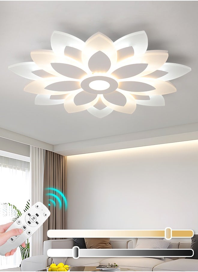 YATAI LIGHTING Dimmable LED Ceiling Light, 19.6-Inch Modern Ceiling Lamp with Remote Control, Adjustable Color Temperature (3000K-6000K) for Living Room, Bedroom, and Corridor, White Finish,79W 