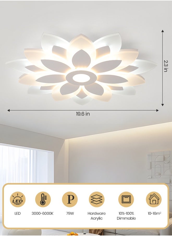 Dimmable LED Ceiling Light, 19.6-Inch Modern Ceiling Lamp with Remote Control, Adjustable Color Temperature (3000K-6000K) for Living Room, Bedroom, and Corridor, White Finish,79W - pzsku/ZFB4C3175F3C1CB057D61Z/45/_/1727538972/ae5c8da1-eb21-4a83-958f-b3e4acb967fd