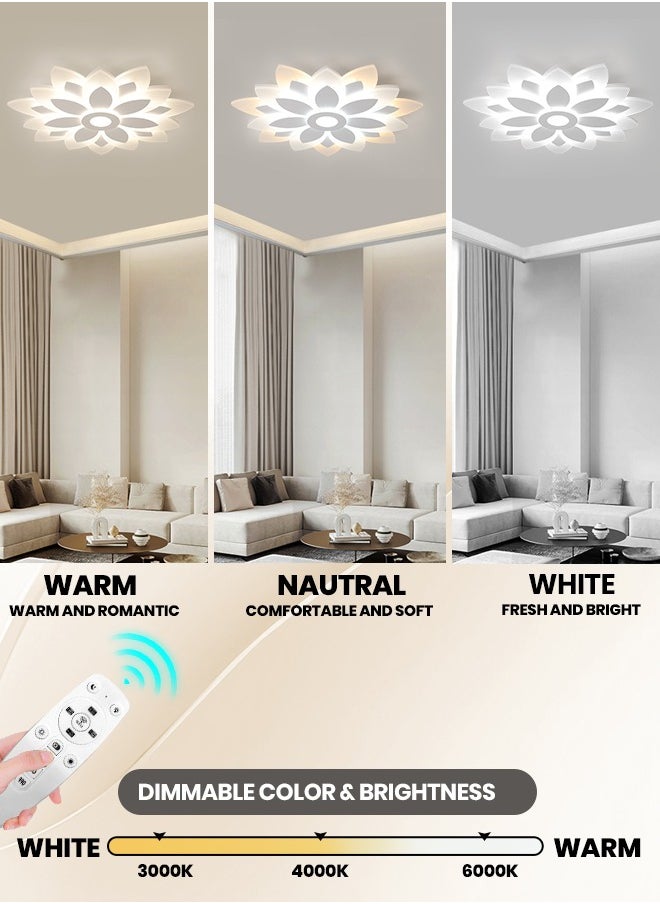Dimmable LED Ceiling Light, 19.6-Inch Modern Ceiling Lamp with Remote Control, Adjustable Color Temperature (3000K-6000K) for Living Room, Bedroom, and Corridor, White Finish,79W - pzsku/ZFB4C3175F3C1CB057D61Z/45/_/1727972063/76dcfd62-b3f2-412d-9a80-a400de42e50a