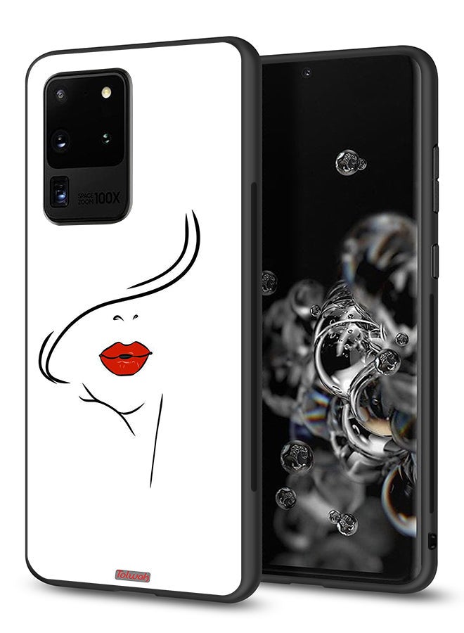 Tolwak Samsung Galaxy S20 Ultra Protective Case Cover Girl Face Art - Image 1