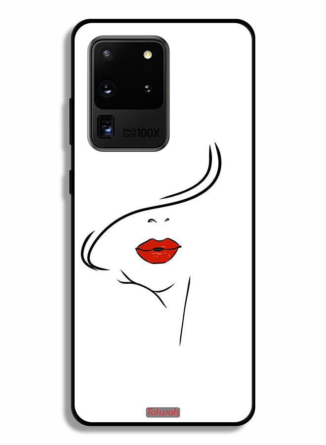 Tolwak Samsung Galaxy S20 Ultra Protective Case Cover Girl Face Art - Image 2