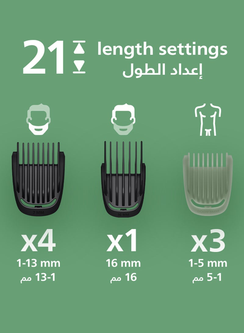 Philips All-in-One Trimmer MG7931/15 | 16-in-1 Face, hair & body Grooming | Premium precision comb + body trimmer | 120 min cordless | Showerproof | USB-A charging | Pouch Grey/MG7931/30 - Image 3