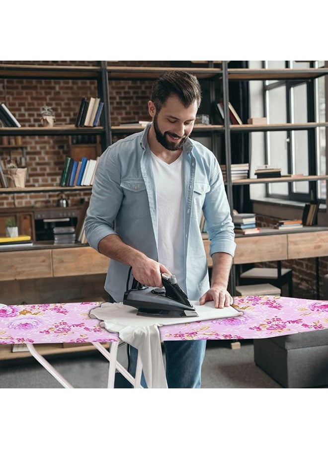 2-piece Household Home Ironing Board with Solid Iron Rest and 4-Step Height Adjustment for Home