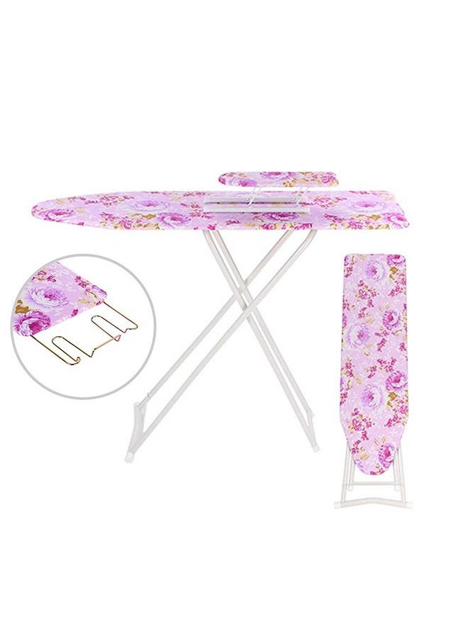 2-piece Household Home Ironing Board with Solid Iron Rest and 4-Step Height Adjustment for Home