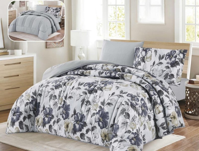 Floral patterned summer bedspread for two people, new collection, 6 pieces - Image 1
