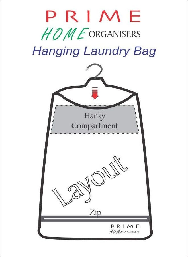 Jupiter Hanging Laundry Bag - Spotty Fawn | Foldable Clothes Organizer with Hook and Zip | Compact Storage solution For washing room, Bathroom & Wardrobe - Image 2