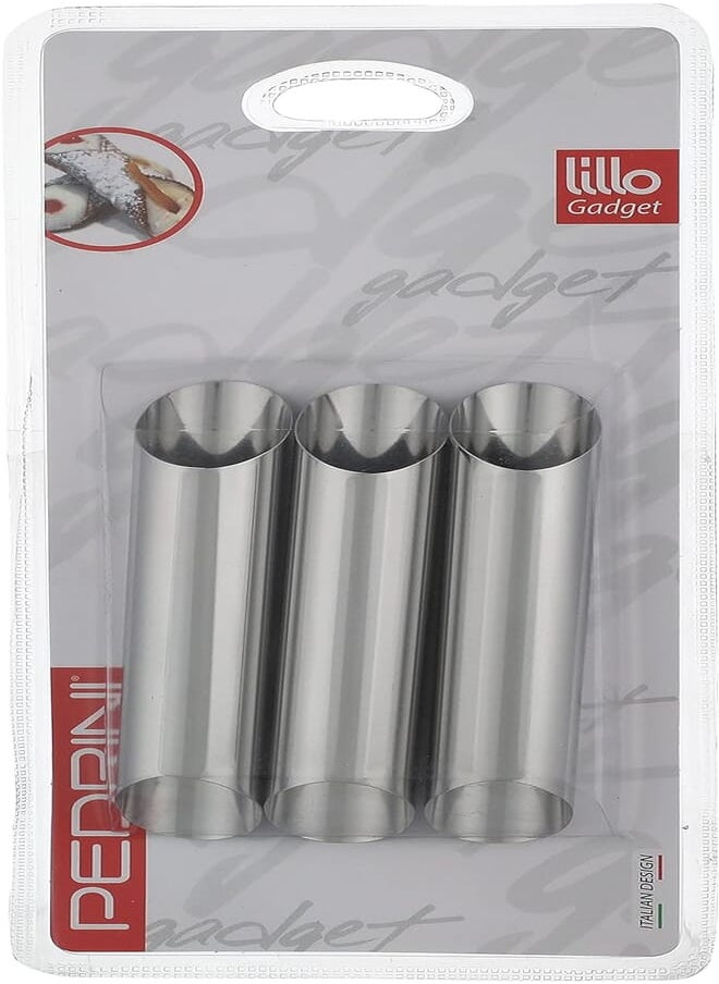 PEDRINI Pedrini Gadget Shape for Cannoli, Stainless Steel, Silver, 3 units 
